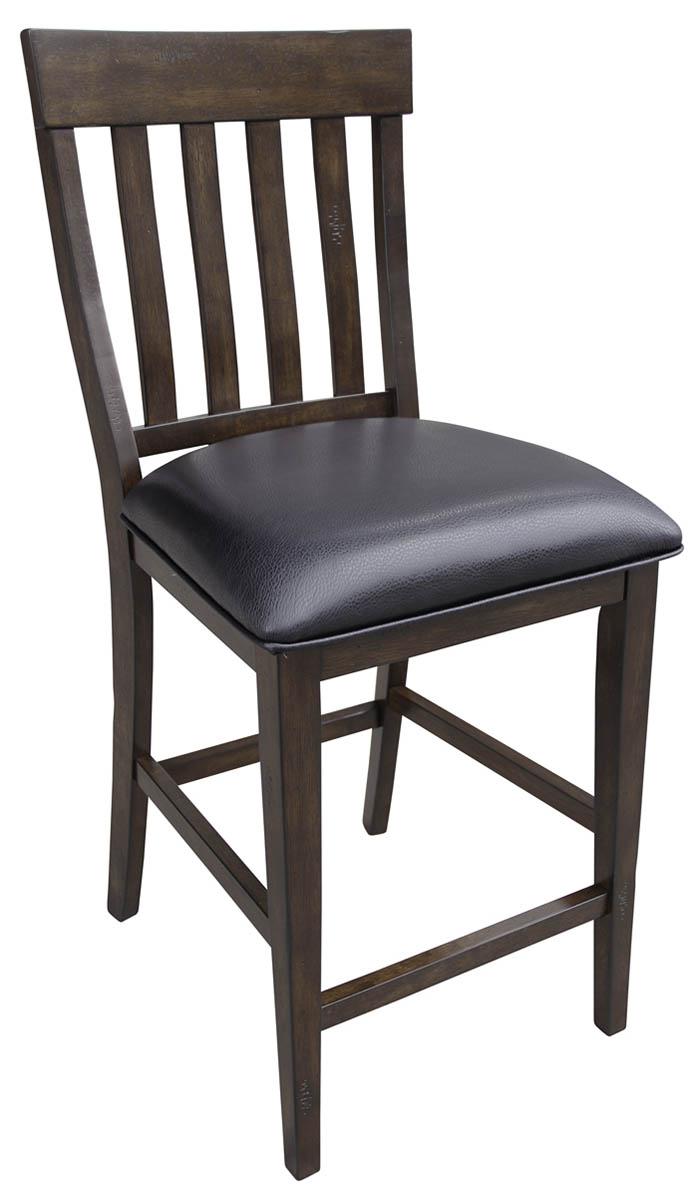 A-America Furniture Mariposa Slatback Upholstered Barstool in Warm Grey (Set of 2)