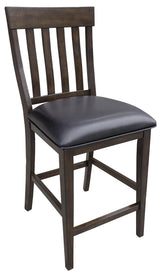 A-America Furniture Mariposa Slatback Upholstered Barstool in Warm Grey (Set of 2)