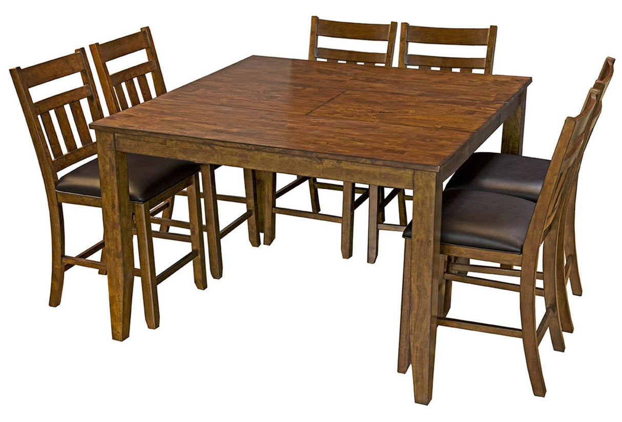 A-America Furniture Mason Butterfly Gathering Height Table in Macciato
