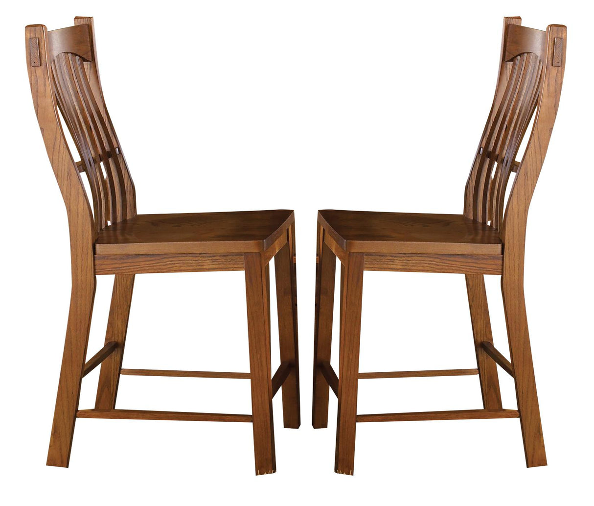 A-America Laurelhurst Slatback Barstool in Mission Oak (Set of 2)