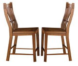 A-America Laurelhurst Slatback Barstool in Mission Oak (Set of 2)