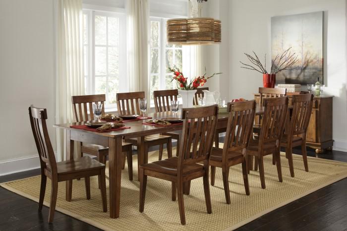 A-America Toluca Slat Back Side Chair in Rustic Amber (Set of 2)