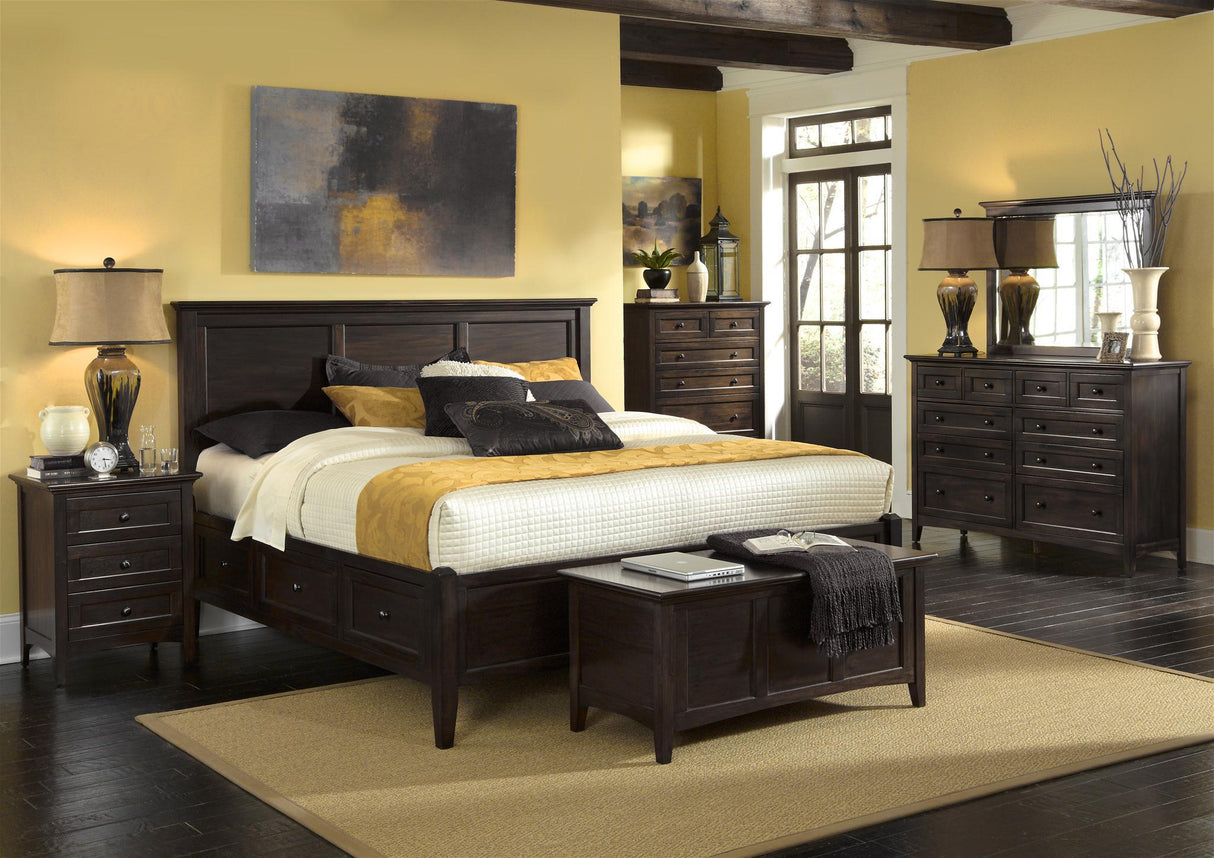 A-America Westlake Queen Storage Bed in Dark Mahogany