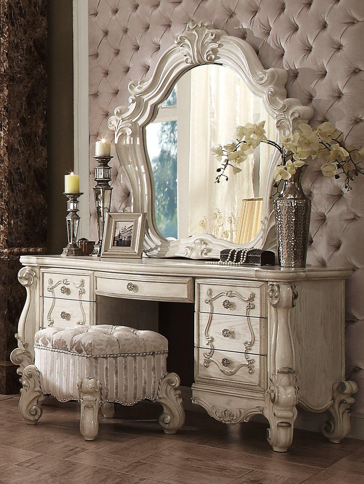 Versailles Bone White Vanity Desk
