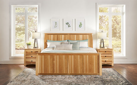 ADANT5171 Ek Panel Bed - W/Sto - Natural Finish