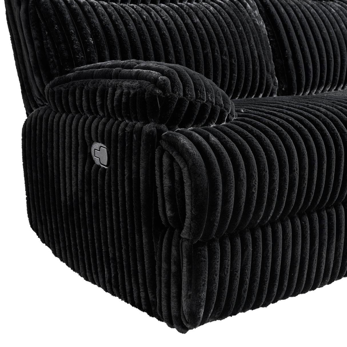 Admiral 3PC Living Room Set in Masis Black-Sofa, Loveseat & Recliner