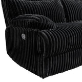 Admiral 3PC Living Room Set in Masis Black-Sofa, Loveseat & Recliner