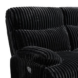 Admiral 2PC Living Room Set in Masis Black-Sofa & Loveseat