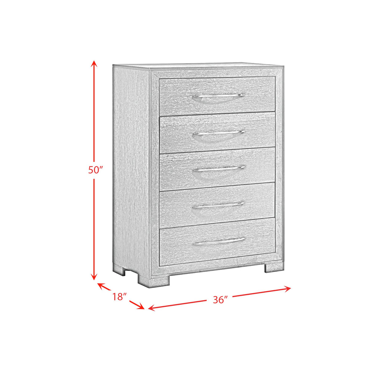 Allan 5-Drawer Chest in Black