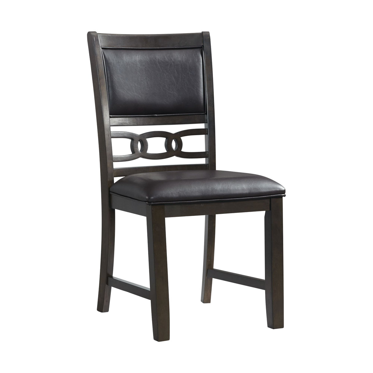 Amherst Standard Height 5PC Dining Set-Table and Four Faux Leather Side Chairs in Walnut