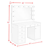 Amia Complete Dressing Table with Lightbulbs