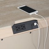 Arcadia 2-Drawer Nightstand with USB in Grey