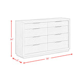 Arcadia 8-Drawer Dresser in Grey