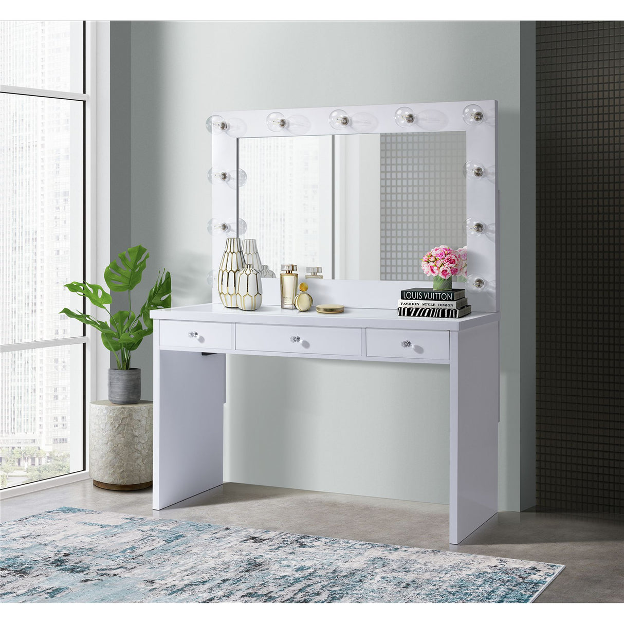 Ariana Complete Dressing Table with Lightbulbs