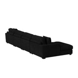 Arizona 4PC Sectional Set with LHF Chaise in Steno Black