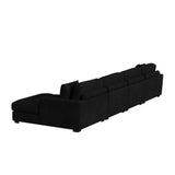 Arizona 4PC Sectional Set with RHF Chaise in Steno Black