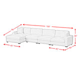 Arizona 4PC Sectional Set with LHF Chaise in Steno Black