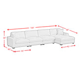 Arizona 4PC Sectional Set with RHF Chaise in Steno Black
