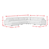 Arizona 6PC Sectional Set with LHF Chaise in Steno Black
