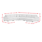 Arizona 6PC Sectional Set with RHF Chaise in Steno Black