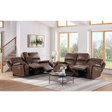 Atlantis 2PC Living Room Set in Heritage Brown-Sofa & Loveseat
