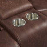 Atlantis 3PC Living Room Set in Heritage Brown-Sofa, Loveseat & Recliner