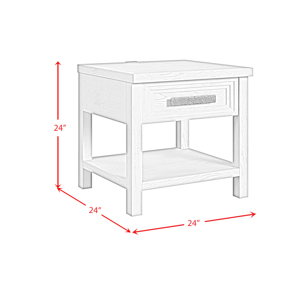 Avalanche 2PC Occasional Table Set in Antique White-Coffee Table & End Table