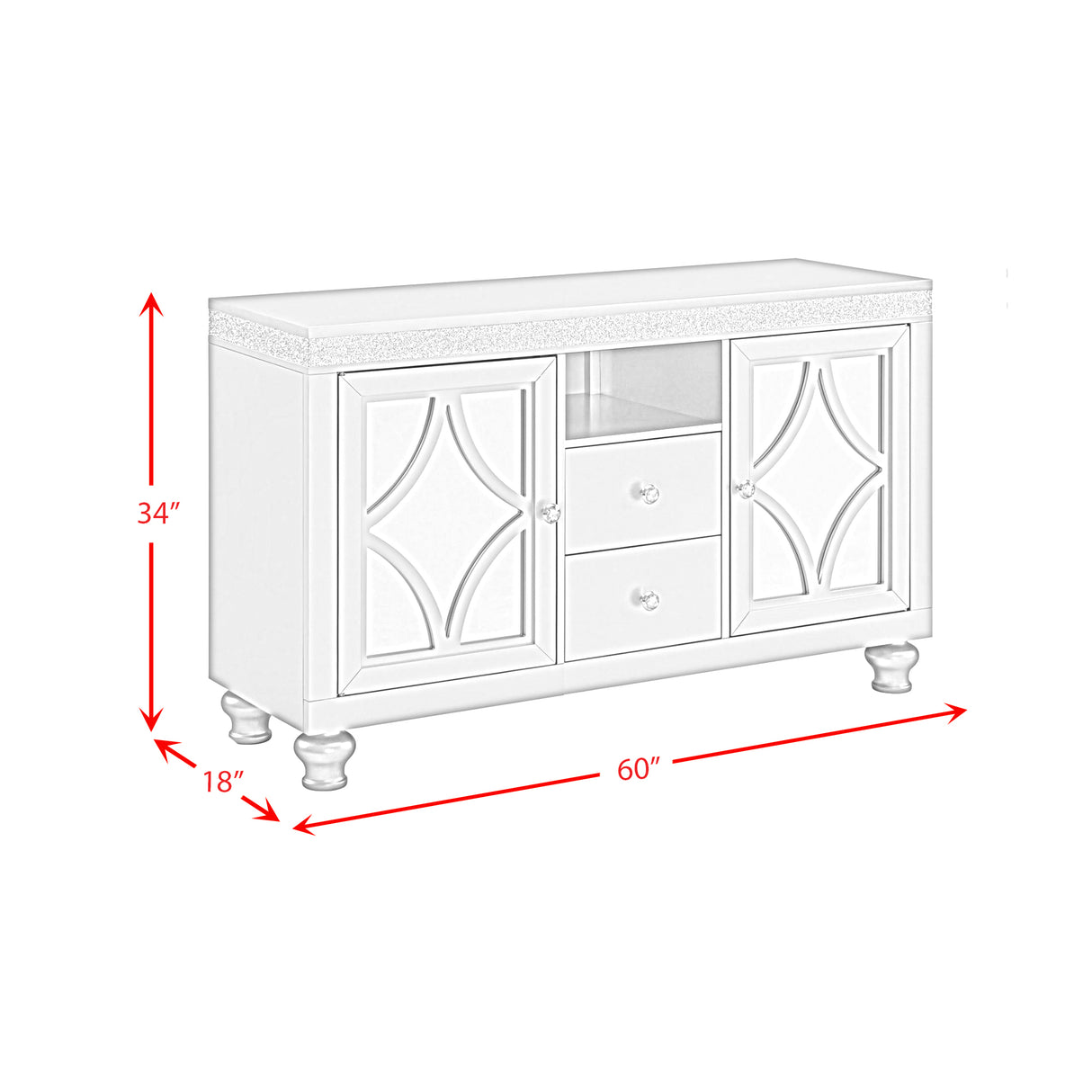 Avril 60" TV Stand in Silver