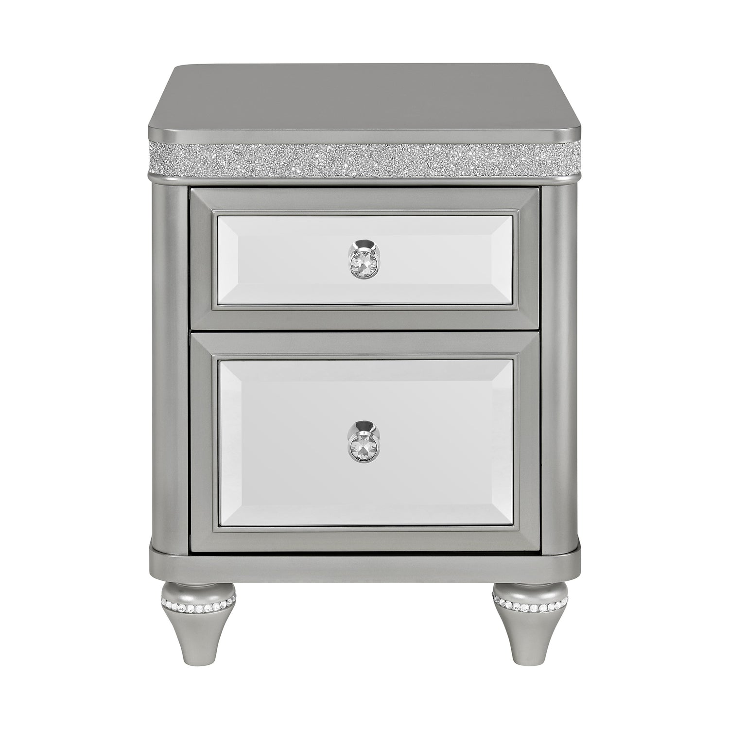 Avril Chairside Table with Power/USB in Silver