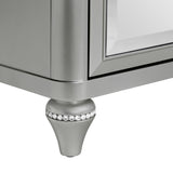 Avril Chairside Table with Power/USB in Silver