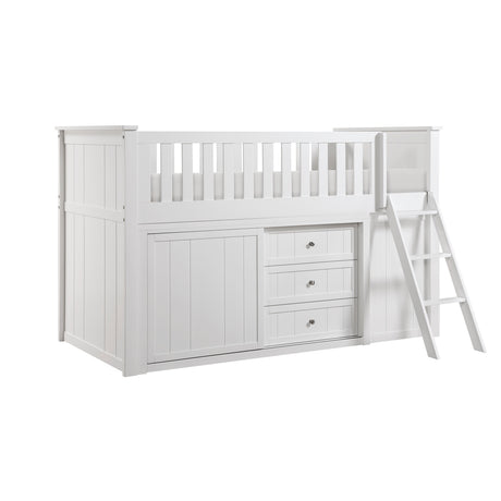 Galen-(5) Low Loft Bunk with Bookcase and Dresser image