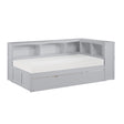 Orion-(4) Twin Bookcase Corner Platform Bed with Twin Trundle image