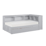 Orion-(4) Twin Bookcase Corner Platform Bed with Twin Trundle image