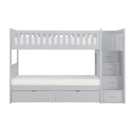 Orion-(5) Twin/Twin Step Bunk Bed with Storage Boxes image