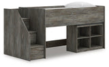 Frandern Loft Bed with Bookcase Storage