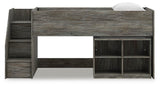 Frandern Loft Bed with Bookcase Storage
