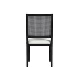 Bahama Breeze Dining Chair with White Fabric in Black (2 Per Carton)