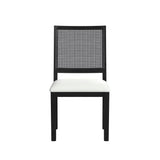 Bahama Breeze Dining Chair with White Fabric in Black (2 Per Carton)