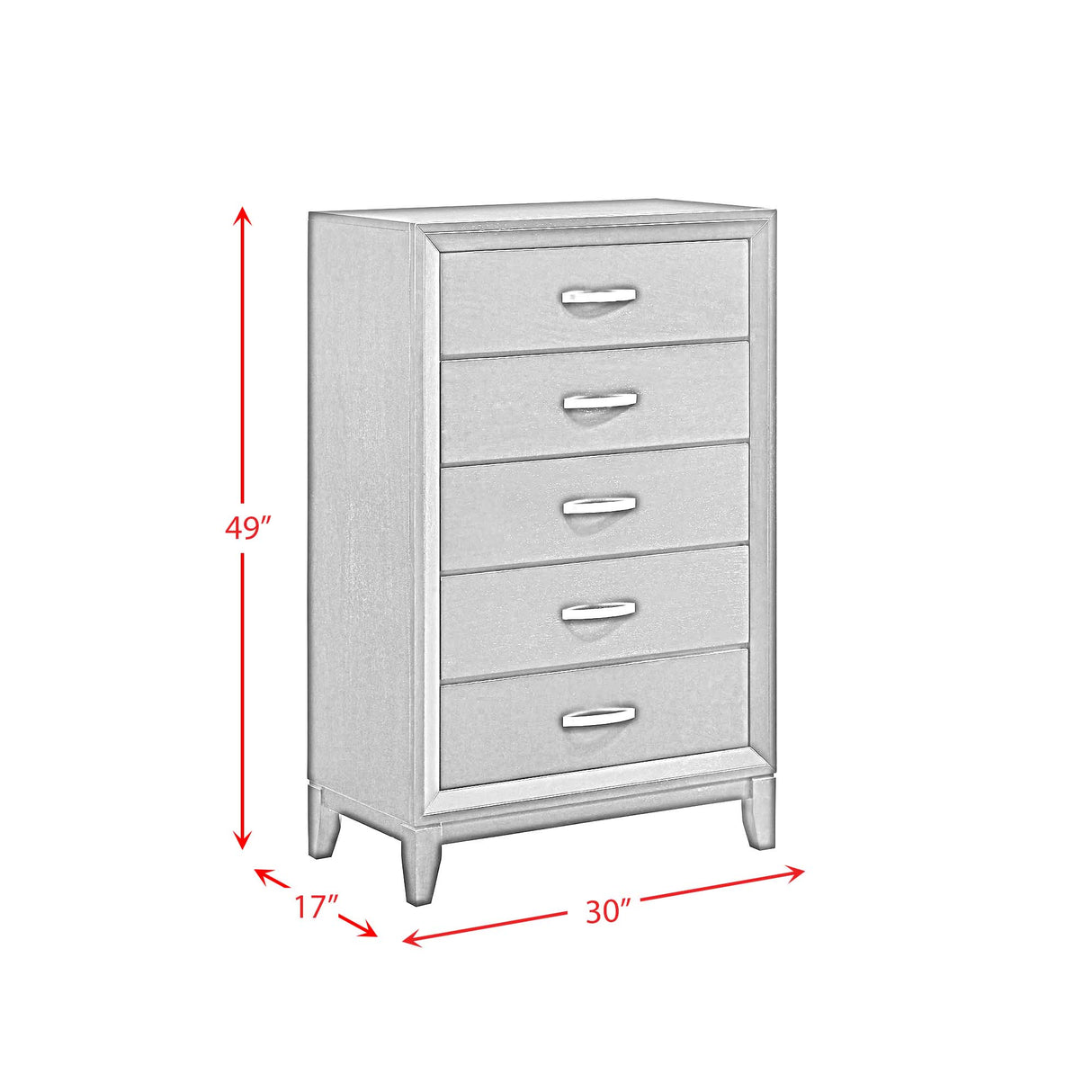 Beaumont 5-Drawer Chest in Merlot