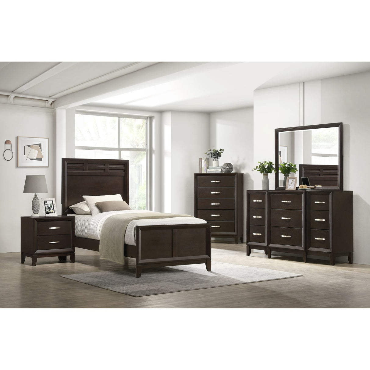 Beaumont 2-Drawer Nightstand in Merlot