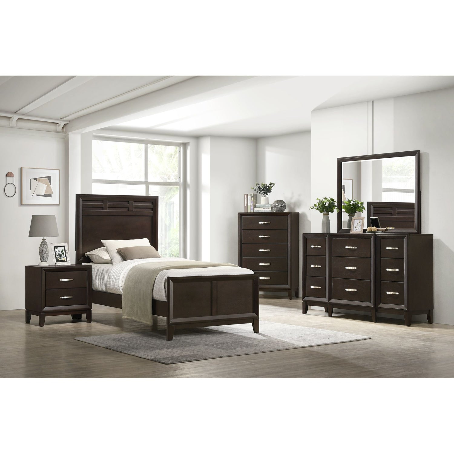 Beaumont 2-Drawer Nightstand in Merlot