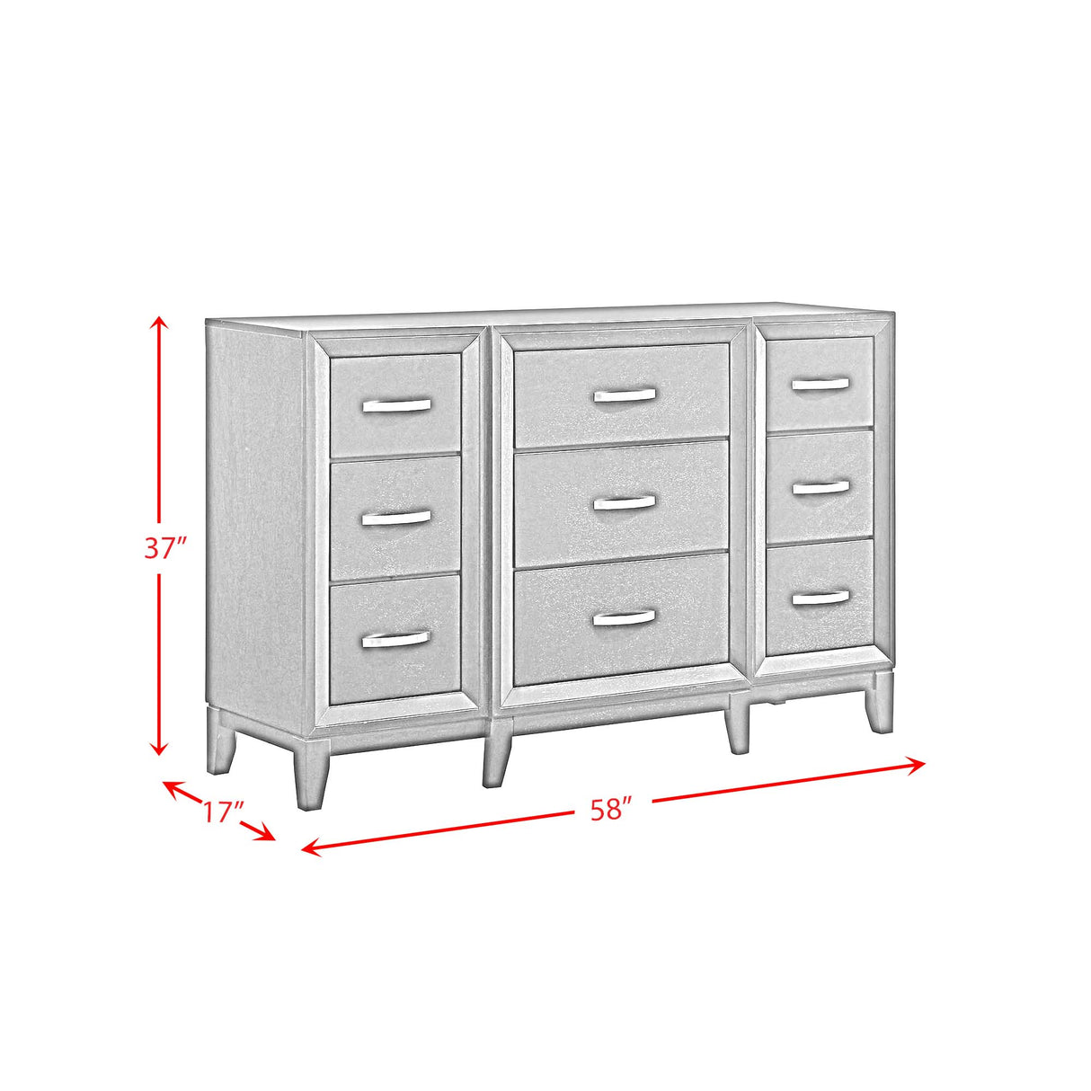 Beaumont 9-Drawer Dresser in Merlot