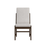 Brisbane Dining Side Chair with Boucle Beige Fabric in Brown (2 Per Carton)