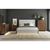 Brisbane UPH Bedroom Set with Boucle Beige and LED