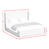 Brisbane UPH Bedroom Set with Boucle Beige and LED