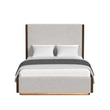 Brisbane UPH Bed with Boucle Beige and LED