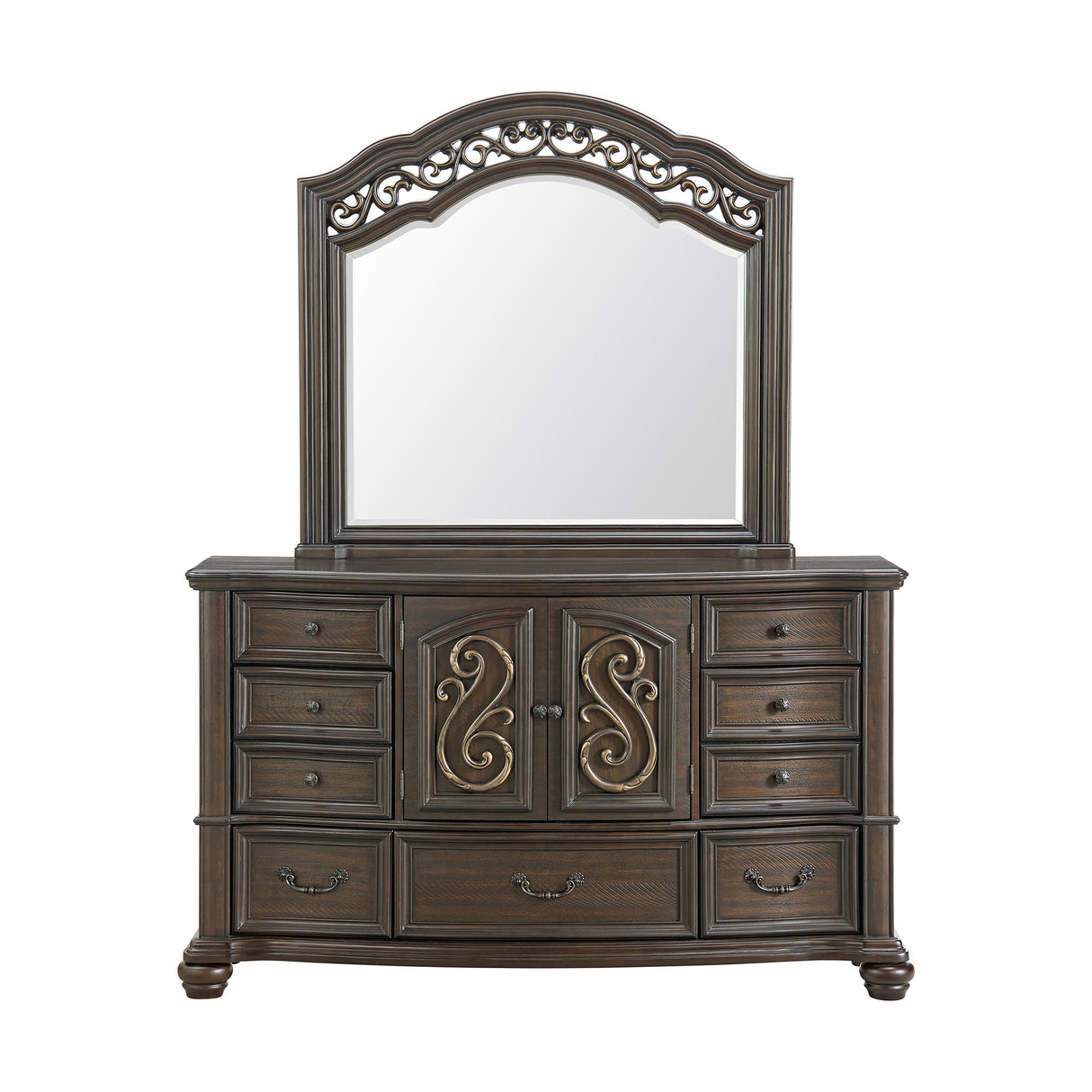 Brunswick Dresser and Mirror Set in Mahogany