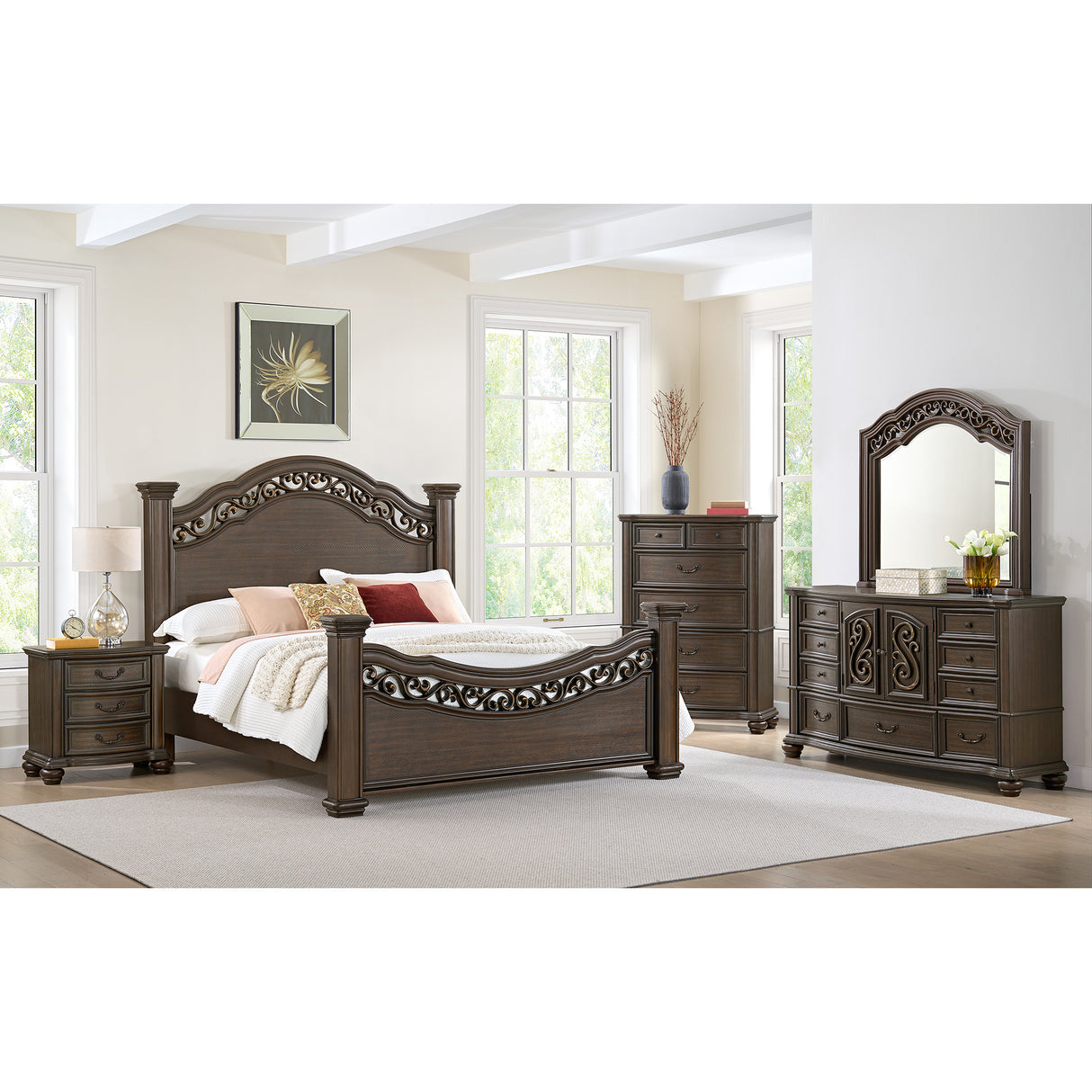 Brunswick Dresser and Mirror Set in Mahogany