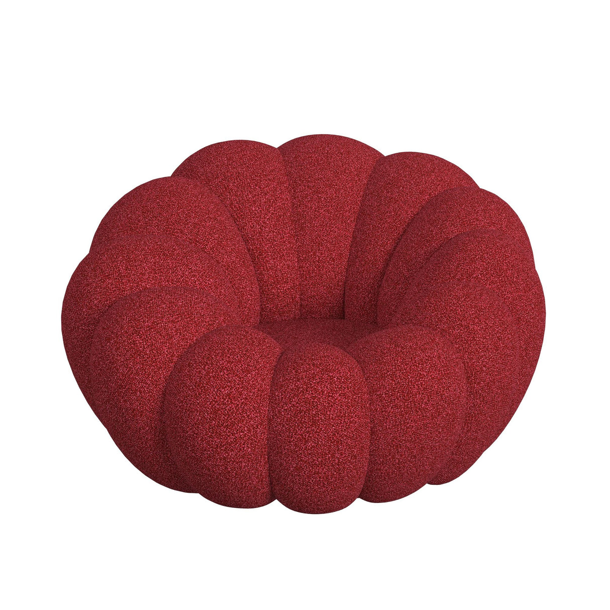 Bubble Swivel Chair and Ottoman in Red