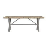 (D680-31) Callista- Rectangular Table- Beach/Natural Metal